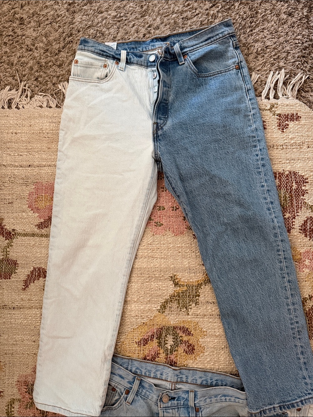 Levi’s button fly Two-Tone Light and Medium Blue Women's Jeans. 29x26